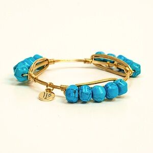 Bourbon and Boweties Medium Turquoise Millie Pebble Large 8" Bangle